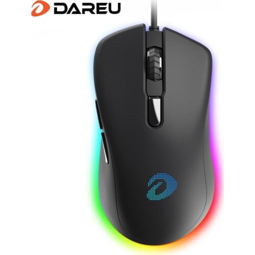 DAREU EM908 Wired RGB Gaming Mouse 6 Programmable Buttons ATG4090 Sensor 6000 DPI 150 IPS 50 Million Clicks Mice For Gamer