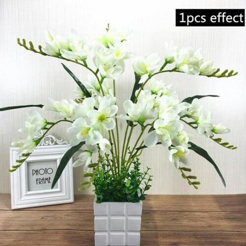 1PCS Artificial Flowers Phalaenopsis Bouquet 9 Branches Head Fake Flowers For Home Wedding Decoration Indoor