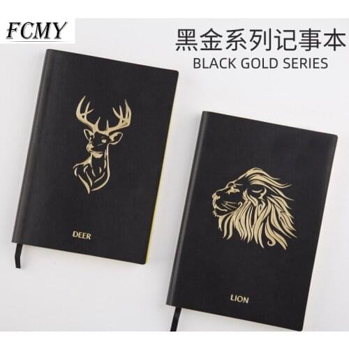 Creativity Hardcover A5 Black Journals Planner Organizer Animals Notebooks for Gifts Office Accessories