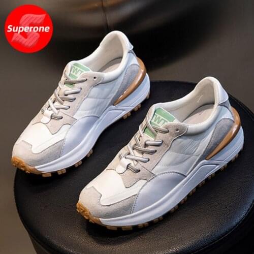 Superone New Women Sneakers Cow Leather Mix Color Shoes Women Fashion Cool Sneakers Women Daily Spring Women Footwear Size 35-40
