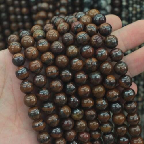 Round iron tiger eye beads natural stone beads DIY spacer beads for bracelet making strand 15" wholesale