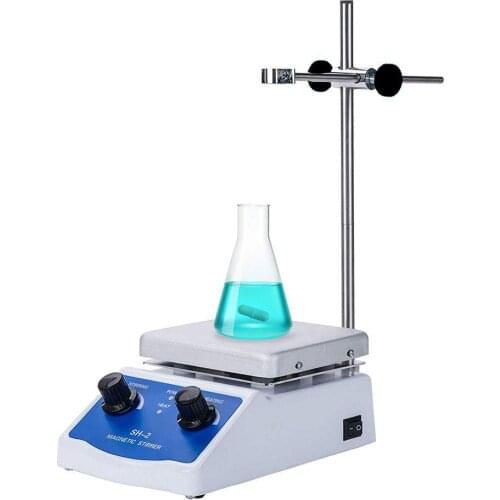 SH-2 Laboratory Magnetic Stirrer with Heating , 12x12cm Aluminium Panel, 100-2000RPM, 2L Volume , with 1 Stir Bar