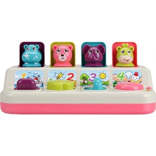 Cute Cartoon Animal Shape Peekaboo Pop-Up Interactive Toy with Music Kids Gift