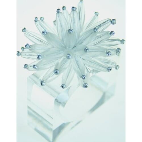 Many colors free shipping crystal flower napkin ring wedding wholesale napkin holder 12 pcs