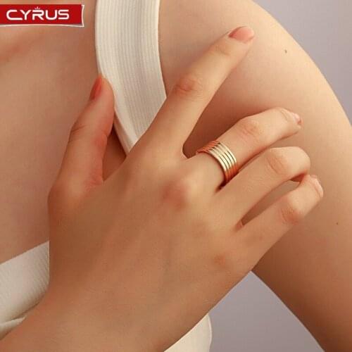 Multilayer Wrapped Spiral Rings for Women Retro Geometric Gold Color Polished Circle Ring Female Trendy Finger Jewelry Wholesale