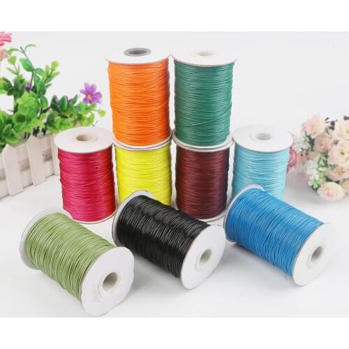 15m 1MM Black Wax Cord Cotton Line String Strap Beads Thread For DIY Necklace Bracelet Jewelry Making Findings Beading Handmade