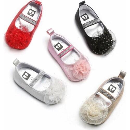 Baby Girl Princess Shoes Flower Design Anti-Slip Casual Sneakers Toddler Soft Soled Princess Walking Shoes