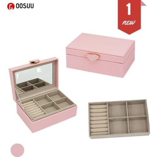 PU Jewelry Organizer box makeup Organizer Bracelets Earring&Ring casket packaging case box Necklace container Collection gift