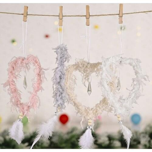 Christmas Decoration Feather Pendant Five-pointed Star Pendant Love Pendant Small Tree Pendant Party Supplies Wedding Decoration