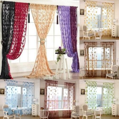 Tassel Curtain Casual Decorative Curtain with Butterfly Patterns Sheer Tulle Solid Door Curtains For Living Room Bedroom