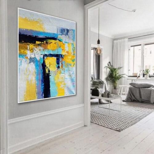 Contemporary Palette Knife Art Work Abstract Artwork Large Canvas Wall Art Office Living Room Decor Handmade Acrylic Painting