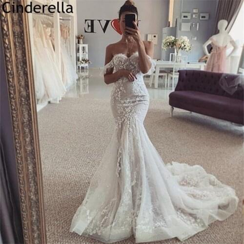 Wedding Dresses Elegant Mermaid Sweetheart Lace Applique Tulle Wedding Dresses With Lace Up Back Bridal Gowns vestido de noiva
