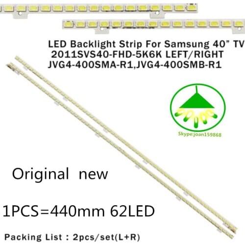 2piece/lot UA40D5000PR LTJ400HM03-H LED strip BN64-01639A 2011SVS40-FHD-5K6K-Right LEFT 2011SVS40 56K H1 1CH PV 440mm 62LED