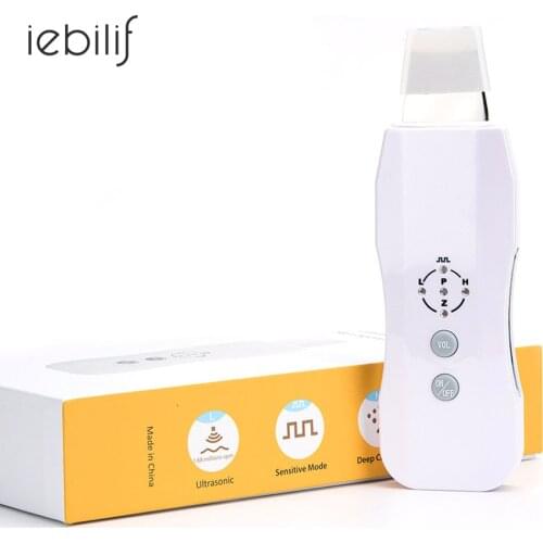 Ultrasonic Skin Scrubber Deep Face Cleaning Machine Pore Cleaner Acne Blackhead Removal Ultrasound Skin Scrubber Face Massager