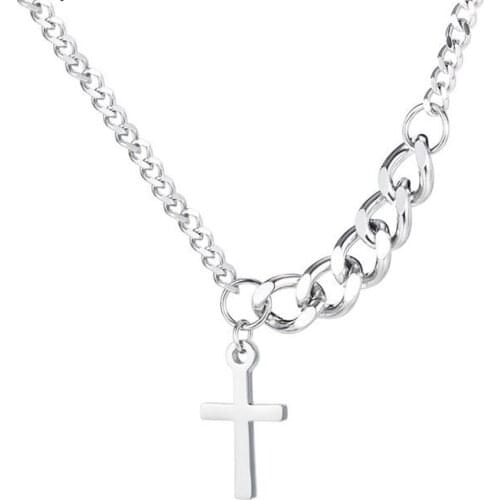 Yobest Women Cross Pendant Necklace Fashion Clavicle Chain Necklace Jewelry Simple Tiny Chain Choker Necklaces Female Accessorie