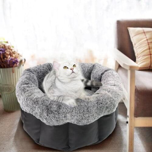 Winter Warm Cat Plush Round Pet Nest Kennel Soft Pet Bed House Mat Comfortable and Breathable