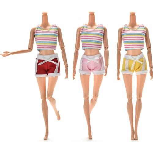 1 Set High Quality Cotton Cloth Tanks Suit for Casual Sport Suits Clothes For Doll New Arrival