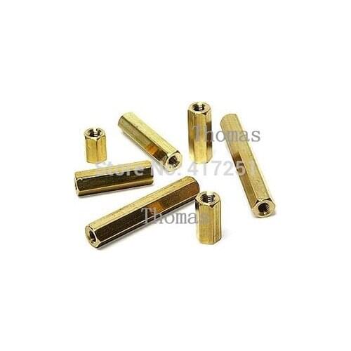 1 piece M3*11 Hexagonal Threaded Double Pass Brass Spacers Hexagon Copper Post Fasteners