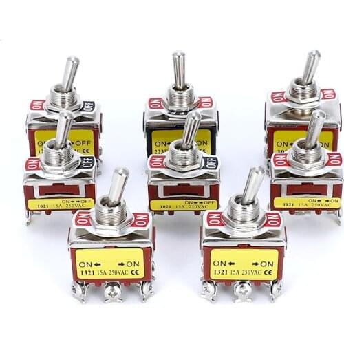 1Pcs Mini Toggle Switch E-TEN Series High Quality Silver Contact Copper Pin 12mm Toggle Switch 10A 380VAC /15A 250V E-TEN302 303