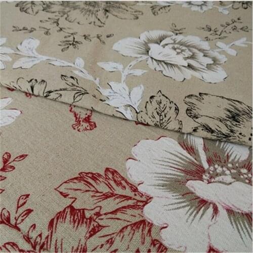 150 cm X 50 cm big flower linen printed fabric professional crafts fabric for cushion cover pillow sofa