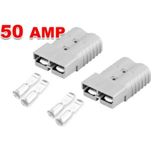 12-24V 50 Amp 6Awg 2 pcs Anderson Style Plug Connectors Dc Power Tool Forklift Battery Charging Plug 50A Connector