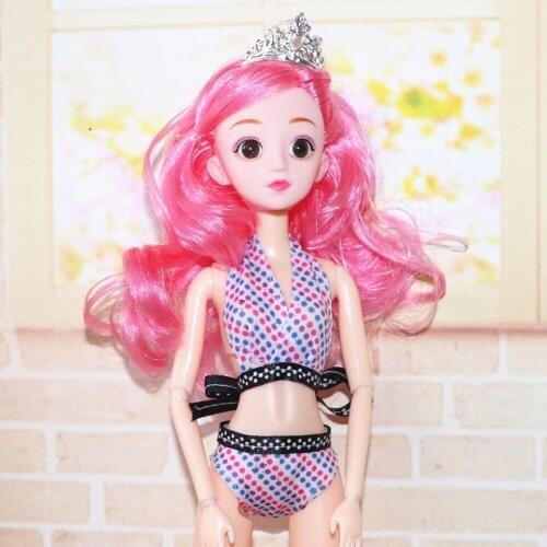 30cm Fashion Doll BJD Dolls Body Make-up Long Wig Hair Beautiful Princess Baby Girl Dolls Swimsuit doll DIY Toy for Girls