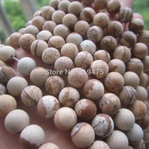 6mm 8mm 10mm Matt Natural Stone beads Brown Beads Map style 1 string about 40cm wholesale