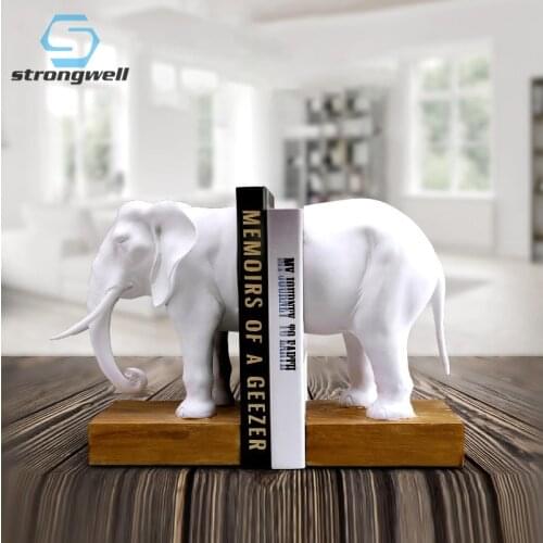 Home Decoration Accessories Bookend Resin Animal Elephant Figurines Elephant Bookend Model Miniature Creativity Handwork Classic