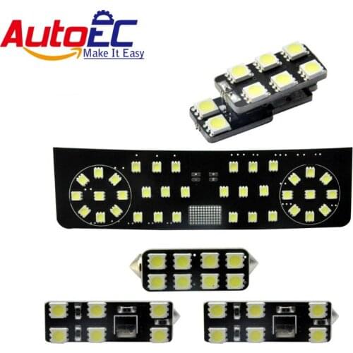 AutoEC 5pcs/set For vw Tiguan 2013 sunroof version Car Led lamp Interior panel lights Dome&Map Reading Light Lamp kit #LDK05