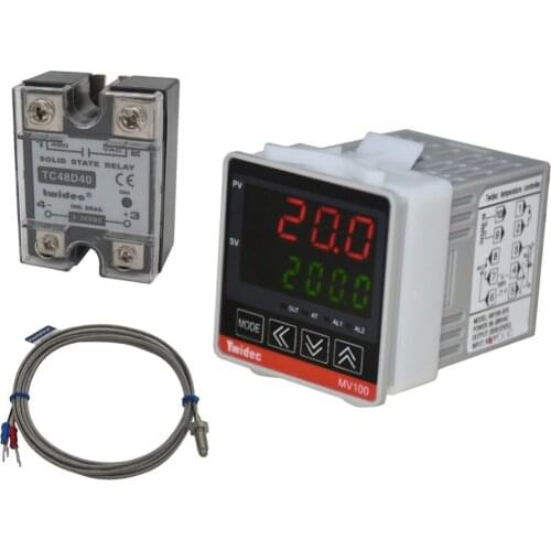 MV100-B10 Temperature Controllers Thermostat AC 85V - 265V+K Sensor Thermocouple+25A/40A Solid State Relay SSR 25/40 DA