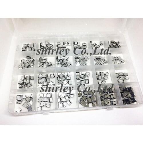240Pcs/480PCS box 24 Models Micro USB Connector Socket Jack USB Connectors Set For MP3/4/5