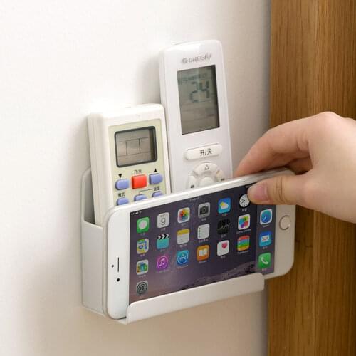Wall Mounted Organizer Storage Box Remote Control Air Conditioner Stand Holder Hotel Office Home Storage Organization