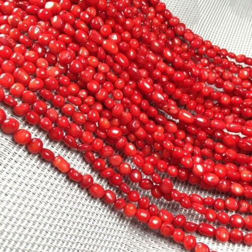 Natural Coral Beads Irregural Red Coral Loose Beads for Making DIY Jewelry Necklace Bracelet Accessories Best Gift Size 4-6mm