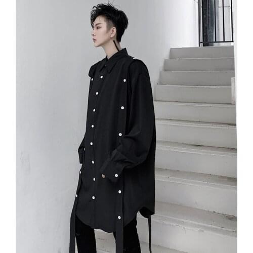 2021 Spring and summer new long-sleeved casual shirt trend no ironing mens solid color jacket large loose shirt [ S-6XL]