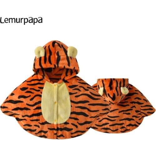 Infant Baby Clothes Winter Warm Cloak Cape Flannel Windproof Mantle Anime Cartoon Tiger Newborn Outfits Boys Girls Baby Cloak