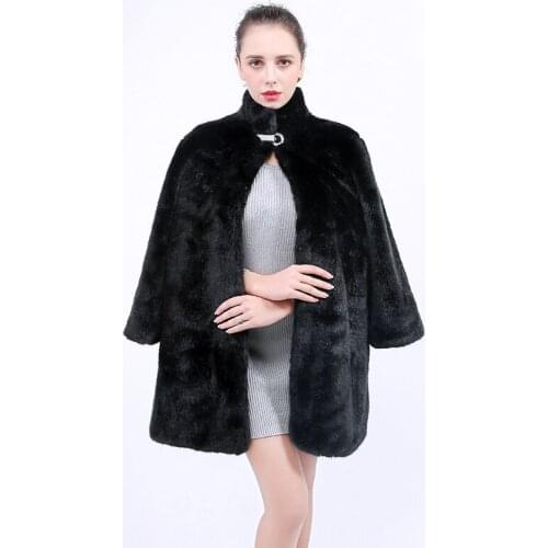 Faux Fur Coat Sweet Jacket Women 2019 Long Solid Color Brief Classic Winter Coat Women O-neck Korean Clothes Vestidos BCD1507096