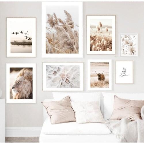 Reed Dandelion Lion Quote Magnolia Cattle Wall Art Canvas Painting Nordic Posters And Prints Wall Pictures For Living Room Decor