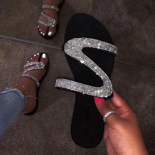 38# Women Summer Flat Bling Slipper Transparent Soft Jelly Shoes Female Flip Flops Sandals Outdoor Beach Ladies Slides Plus Size