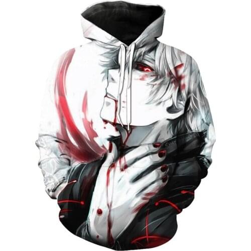 Tokyo Ghoul 3D Hoodies Sweatshirts Anime Kaneki Ken 3D Print Pullover Hoodies Dunne Herfst Sweatshirts