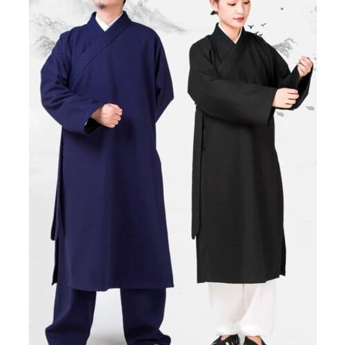 UNISEX winter&Autumn warm high quality LINEN wushu tai chi Martial arts uniforms wudang Taoist suits kung fu clothing black/blue
