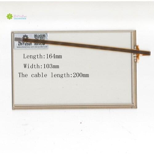 ZhiYuSun 170504 164mm*103mm 7inch 4lines NEW touch screen panel 164*103 TOUCH glass sensor for DVD car the cable length 200mm