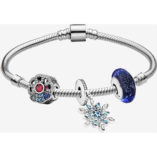 2020 Exquisite All-match New 925 Sterling Silver Blue Fan Chuxue Wish Diy Bracelet Charm Original Lady Elegant 1:1 Jewelry