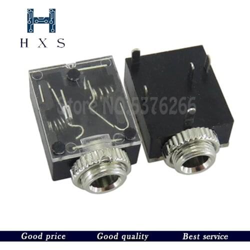 5PCS PJ324 5 Pin 3.5mm Stereo Audio Jack Socket PCB Panel Mount for Headphone With Nut PJ-324M