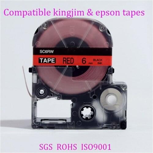 7 mix colors SS6KW ST6KW SC6RW SC6BW SC6YW SC6GW SC6YR KINGJIM label tapes LABELWORKS LW-400 LW-600