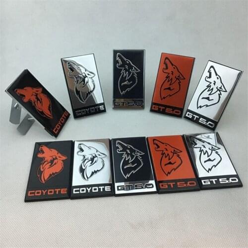 9.7x5.5CM Car Front Grille Emblem Badge Rear Trunk Side Sticker For Ford GT5.0 COYOTE Auto Exterior Accessories Decoration