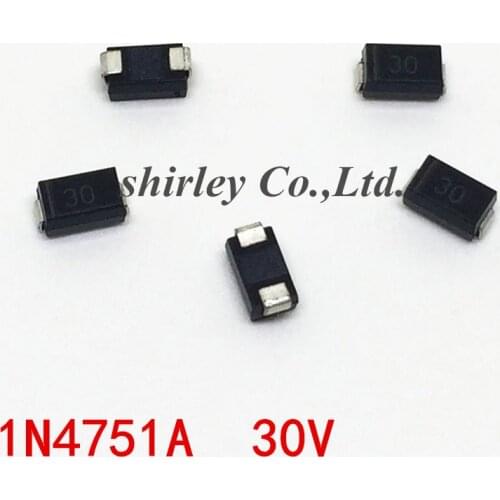 Free shiiping 10PCS 1N4751A SMA Voltage Regulators/Stabilizers IN4751A 100% new 30V