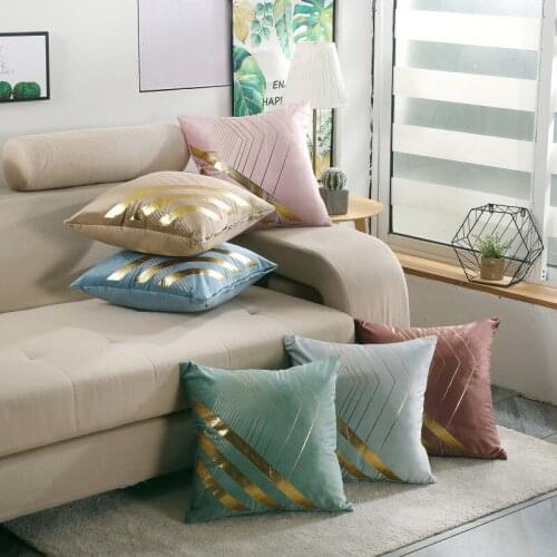 Bronzing Geometry Cushion Cover Home Decor 45*45cm Dutch fleece Pillow Covers Sofa Cushions Pillow Cases 0638