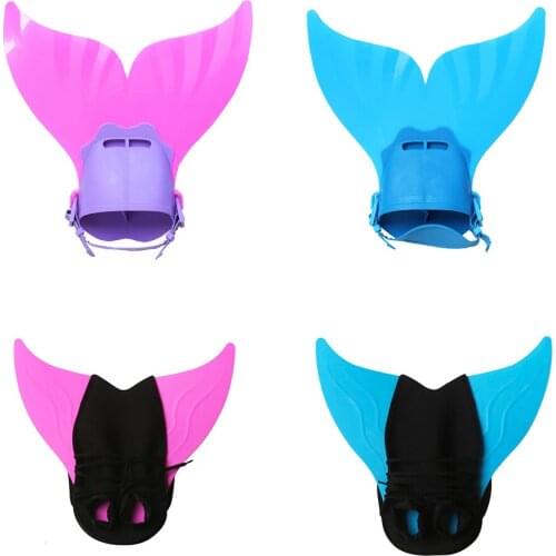Kids Swimming Fins Training Flipper Mermaid Swim Fin Swimming Foot Flipper Diving Feet Tail For Children Water Sports Training