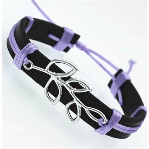 GO MAX DGW Leaves Leather Bracelets for Mens and Women Pulseira Masculina Jewelry Charm Bileklik Pulseiras Bracelets & Bangles