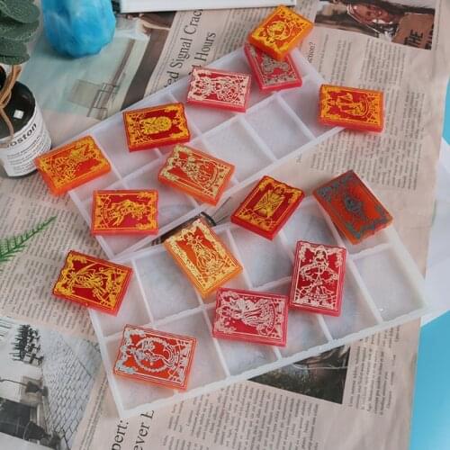 Tarots Card Epoxy Resin Molds DIY Resin Craft Tarots Card Silicone Casting Mold for Pendant Keychain Resin Jewelry